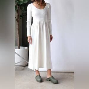 Proenza Schouler Long Sleeve Ribbed Knit Midi Dress‎ Size XS Luxury Minimalist